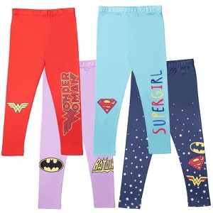 DC Comics Justice League Batgirl Supergirl Wonder Woman Girls 4 Pack Pants Little Kid to Big Kid - 1 of 4