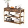 Golden U-Shaped Console Table - Ottoman Style Entryway Bench with Damascus Steel Accents - 3 of 4