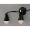 Maxim Lighting Lovell 3 - Light Vanity in  Black/Satin Brass - 3 of 4