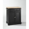 HomeStock  Alexandria Wood Top Small Portable Rolling Kitchen Island Storage Cart, Microwave Stand, Black - 2 of 4