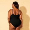 Women's Ribbed Adjustable Drawstring Medium Coverage One Piece Swimsuit - Shade & Shore™ - 2 of 3