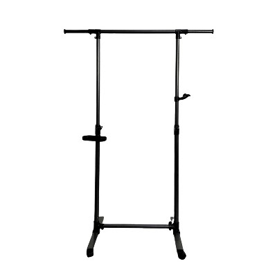 VYNXARIA Versatile Black Clothing Rack: Short, with Wheels, Bottom Shelves, Heavy Duty for All Clothing Storage