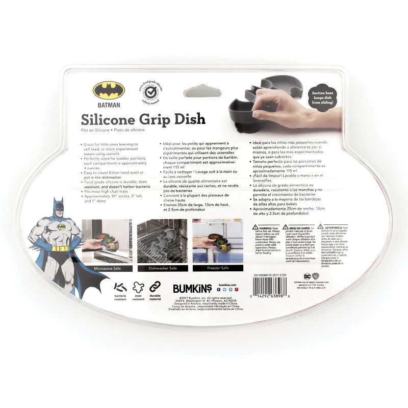 Bumkins DC Comics Batman Grip Dish - Gray, 3 of 16