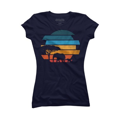 Junior's Design By Humans African safari sunset By taisonjec T-Shirt