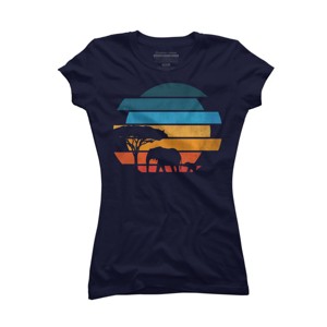 Junior's Design By Humans African safari sunset By taisonjec T-Shirt - 1 of 3