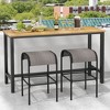 Tangkula 2PCS 30" Bar Height Bistro Stools Outdoor Bar Stools w/ Breathable Fabric Seat - 2 of 4