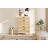 Dresser for Bedroom Rattan Chest of Dressers Tall Dresser for Closet with Drawers Boho Night Stand Large - 3 of 4