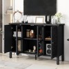47" Sideboard Buffet Cabinet, Media Console Cabinet with Glass Doors & Anti-Tip Device, Accent Coffee Bar Cabinet for Living Room Entryway - 2 of 4