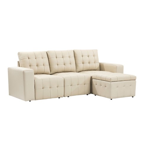 Javier Genuine Leather Upholstered Sofa Set 87 Wide Sofa With
