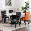 Set of 2 Modern Wingback Dining Chairs with PU Upholstery, Velvet Back Detail, Armless Chairs for Kitchen or Dining Room-Panipeachy - 3 of 4