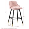Bekrvio Swivel Barstools with Back, Counter Height, Velvet Upholstered - 2 of 4