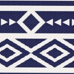 blue, white geometric wall