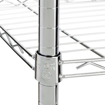 Heavy-Duty Chrome 4-Tier Adjustable Steel Shelving Unit