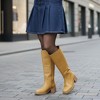 CUSHIONAIRE Sawyer Genuine Leather Tall Chunky Heel Womens Boots - Pull On Casual Knee High Boots for Women - 4 of 4