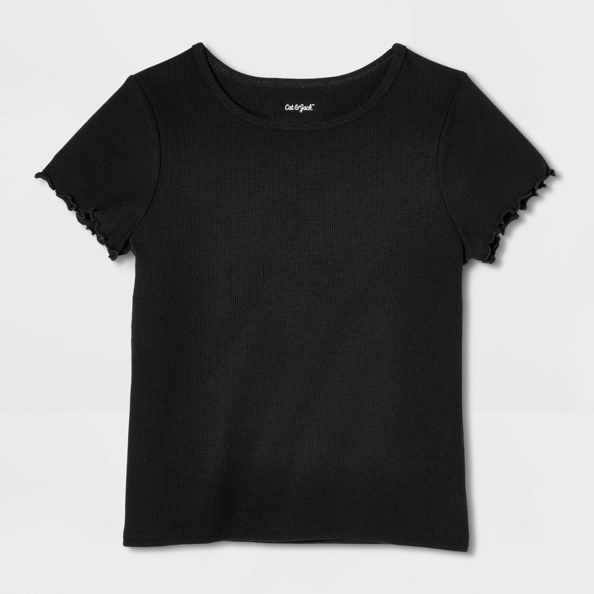 Girls' Short Sleeve Ribbed Fitted T-Shirt - Cat & Jack™ - thumbnail 5