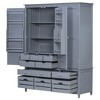 Bella Depot Freestanding Kitchen Pantry with Large Storage Cabinet and 10 Drawers,8 Door Shelves,4 Pull-Out Trays - 3 of 4