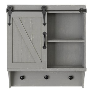 18" x 8" x 20" Farmhouse Wall Organizer with Storage, Hooks - Kate & Laurel All Things Decor - 1 of 4