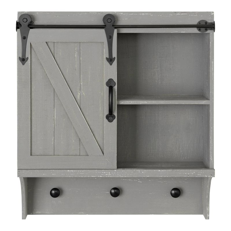 18&#34; x 8&#34; x 20&#34; Decorative Farmhouse Cabinet with Barn Door and 3 Knobs Gray - Kate &#38; Laurel All Things Decor, 1 of 10