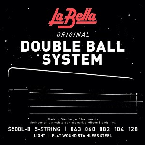 La Bella S500L-B Double Ball System Flat Wound 5 String Bass Strings Light (43 - 128) - 1 of 1