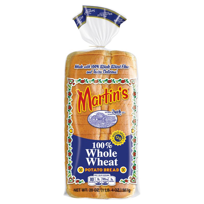 Martin's 100% Whole Wheat Potato Bread - 20oz, 1 of 11