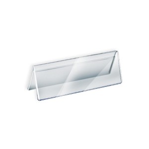 Azar Displays Two Sided Tent Style Clear Acrylic Sign Holder and Nameplate, Size: 11" W x 3" H on each side, 10-Pack - 1 of 3