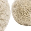 Jennifer Taylor Home Teddy 11" & 9" Round Sphere Accent Ball Throw Pillow, Set of 2, Cream Beige Faux Fur - 3 of 4