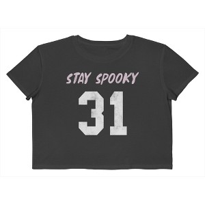 Social Collective Women Stay Spooky Short Sleeve Graphic Cotton Cropped Loose T-shirt - 1 of 4
