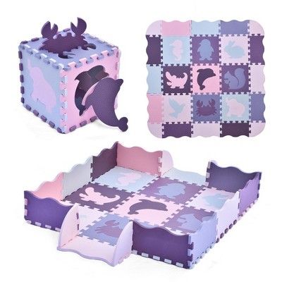 Image of Fun Little Toys Purple Animals Playmat, 25 pcs