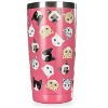 Memoi Thermal Insulated Stainless Steel Cats Pattern 20 Oz Coffee Tumbler Confetti Pink 20OZ - 4 of 4