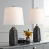 360 Lighting Unity 22 1/4" High Small Modern Accent Table Lamps Set of 2 Black Ceramic White Shade Living Room Bedroom Bedside Nightstand House Office - 2 of 4