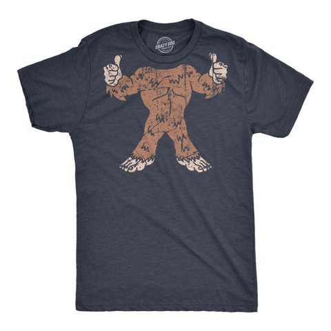 Мужские футболки Crazy Dog T-Shirts, Inc. Mens Bigfoot Body T Shirt Funny Huge Hairy Sasquatch Frame Tee for Guys - Crazy Dog Men's T Shirt With Sarcastic Sayings Navy 4XL