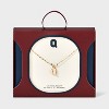 14K Gold Dipped Enamel "Q" Initial Pendant Necklace - A New Day™ Gold/White - 3 of 4