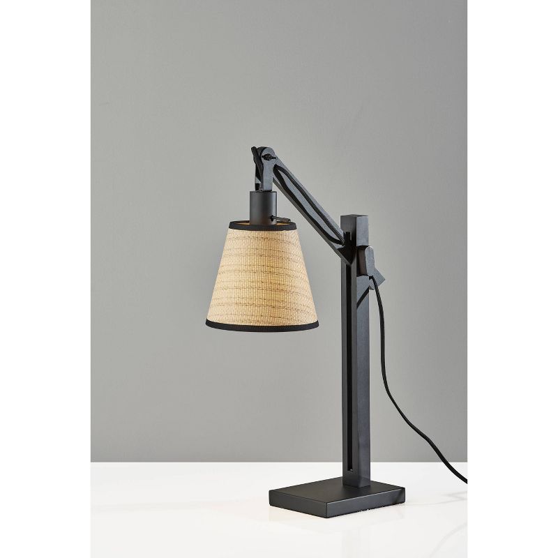 Walden Table Lamp Metal/Wood Black - Adesso, 1 of 9