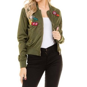Women's Bomber Patch Jacket - Heart and Hips - 1 of 4