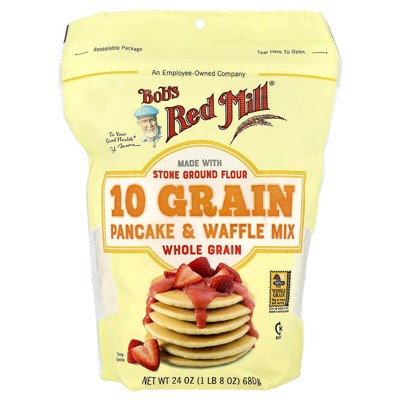 Bob's Red Mill, 10 Grain Pancake & Waffle Mix, Whole Grain, 24 oz