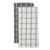 Design Imports Gray Windowpane Oversize Washed Waffle Dishtowel Set/2 - 2 of 4
