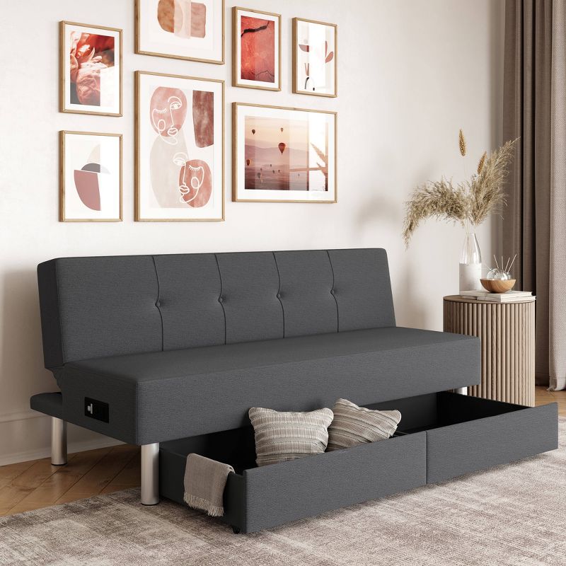 Wilton Dream Convertible Futon Sofa Bed Charcoal - Serta, 5 of 14