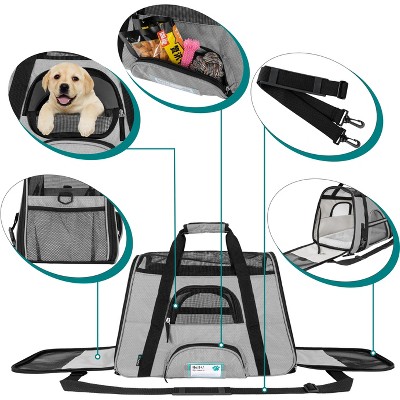 Airline Approved Medium Gray Soft Sided Pet Carrier