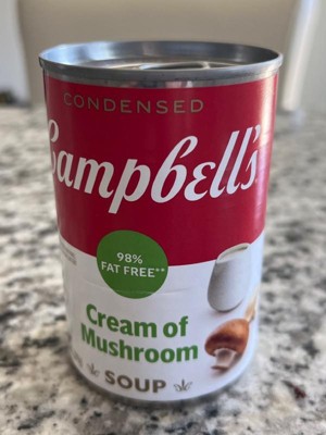 Campbell's Condensed 98% Fat Free Cream Of Mushroom Soup - 10.5oz : Target