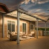 CLIHOME 16 ft. x 10 ft. Gray Aluminum Sloped Hardtop Pergola with UV-Blocking Polycarbonate Patio Cover and Wall Mount Kit - 3 of 4