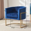 Racxily Upholstered velvet chair Gold metal bracket, medieval living room office tea room lounge chair - 4 of 4