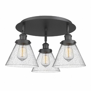 Cone - 3 Light Flush Mount In Art Deco Style-9.5 Inches Tall and 19.5 Inches Wide - 1 of 1