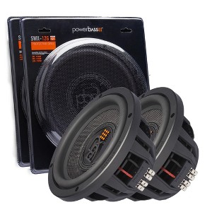 PowerBass 2 2XL-1240D 2XL Series Compact 12" Subwoofer + 2 SWX-12G Steel Mesh Grill - 1 of 4