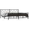 vidaXL King Metal Bed Frame with Headboard/Footboard-Black Industrial Steel Bedstead - 2 of 4