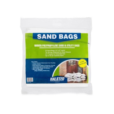 Halsted 15"x27" Woven Sand Bags with Tie Strings White - 25pk