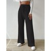 Coolmee Womens Palazzo Maxi Pants Pleated Wide Leg with Drawstring or Elastic Band Trousers - 2 of 4