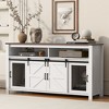 Okak Farmhouse Buffet Sideboard Storage Cabinet for Dining Room,Kitchen Pantry Cabinets with Sliding Barn Door & Mesh Panels - 2 of 4