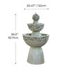 36.5" Stone 3-Tier Pedestal Outdoor Floor Fountain - Gray - Teamson Home - 2 of 4
