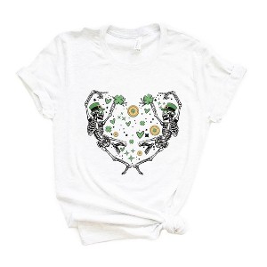 Simply Sage Market Women's Skeleton St. Patrick's Heart Short Sleeve Graphic Tee - 1 of 4
