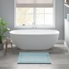 NAYSAYE Bath Rug 20" x 30" Plush Soft 100 Percent Cotton Reversible Dense Absorbent Non Slip for Bathroom, Blue - 2 of 4